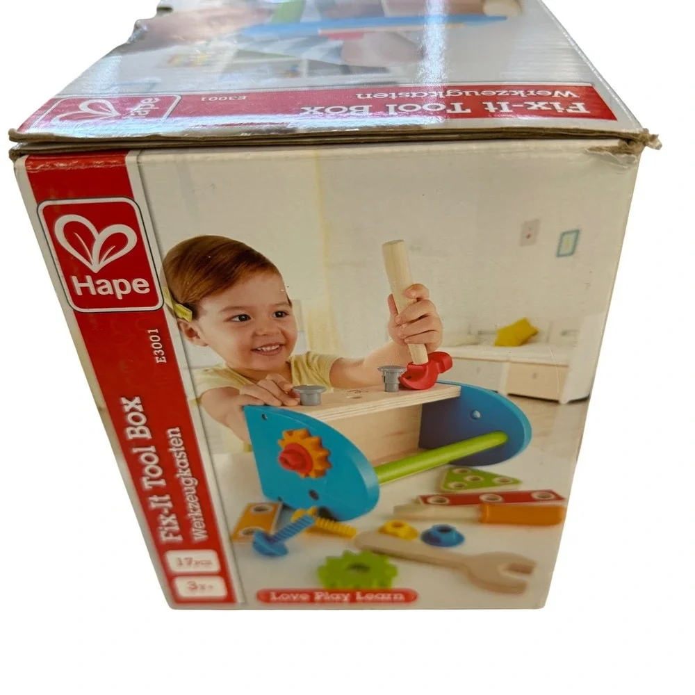 Hape Fix It Tool Box Wooden Toy‎ Set w/ Box – Partial Set + Extra Tools